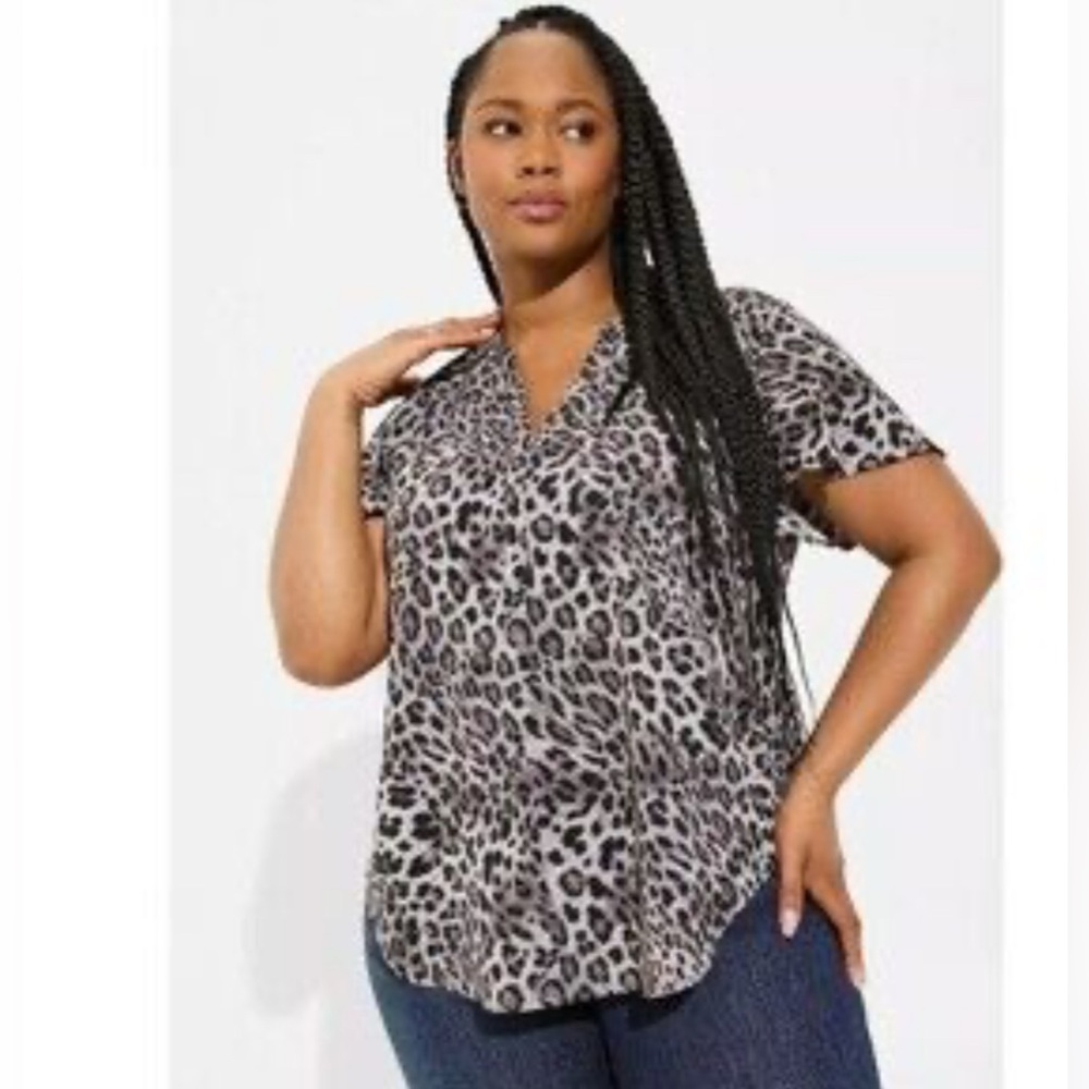 Torrid Black and Gray Animal Print Blouse